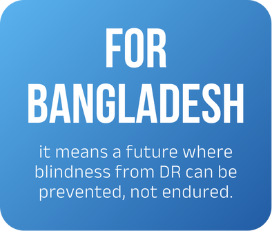 A doctor reviewing eye scan results on a smartphone